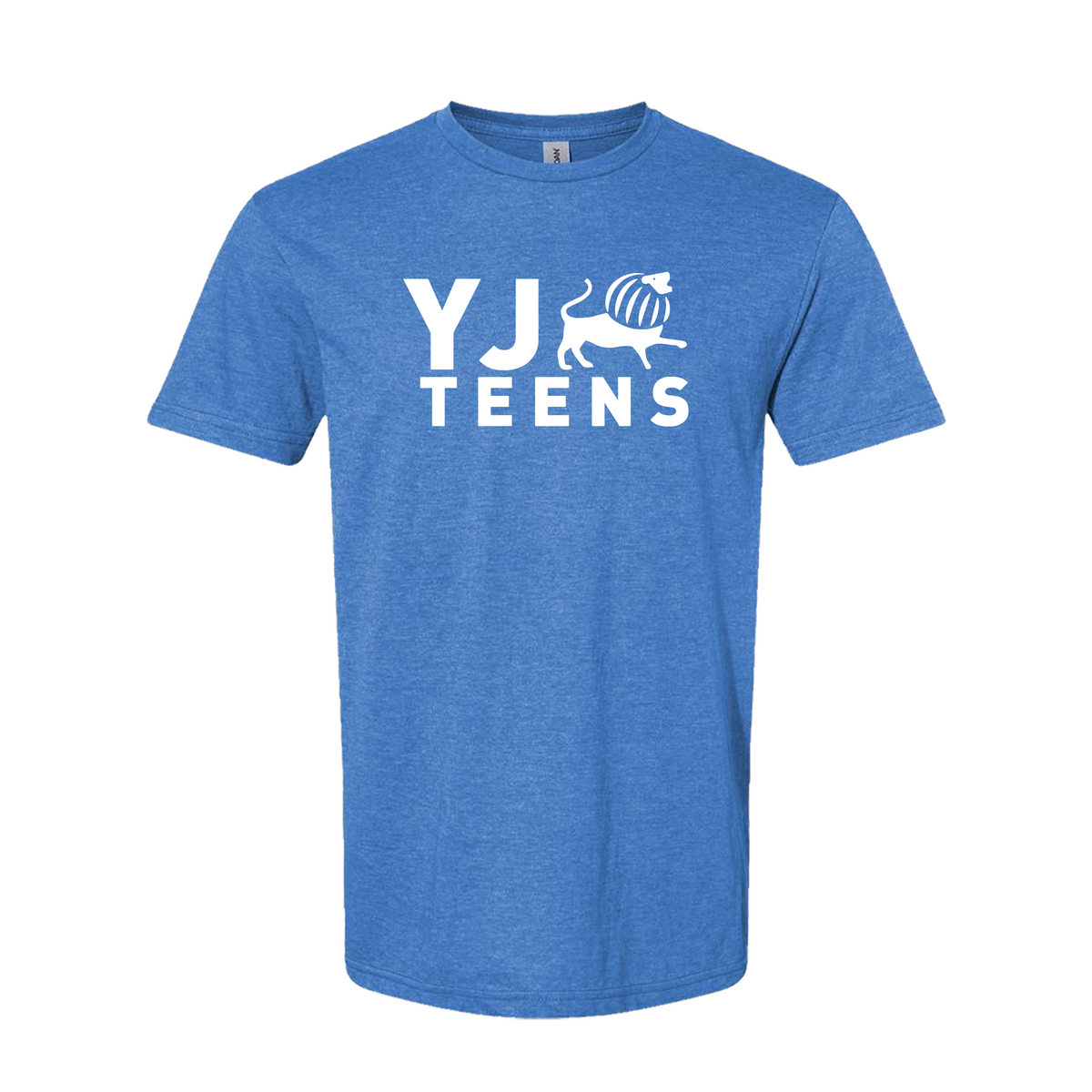 YJ Teens Large Logo Tee Heather Royal