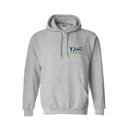 YJ Teens Left Chest Logo Athletic Heather Grey Hoodie